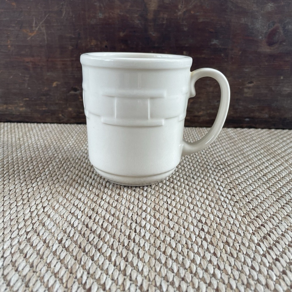 Longaberger Pottery Ivory Woven Traditions Coffee Mug
